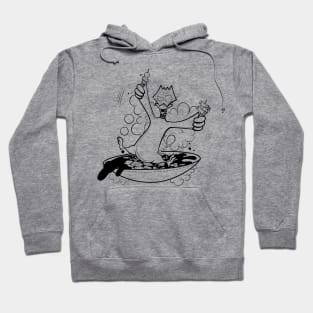 Funny chicken on pan ink-pencil illustration Hoodie